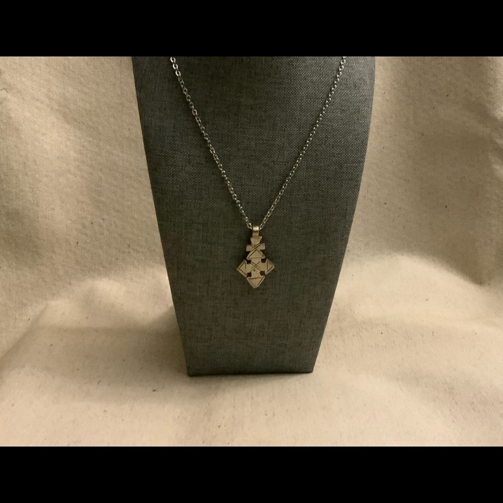 Authentic Ethiopian Handmade Cross on Stainless Steel Chain Necklace * FREE S/H